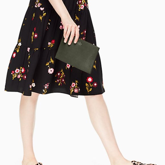 Kate Spade Cameron Street Mini Sima Leather Clutch Crossbody - Evergreen - Picture 3 of 5